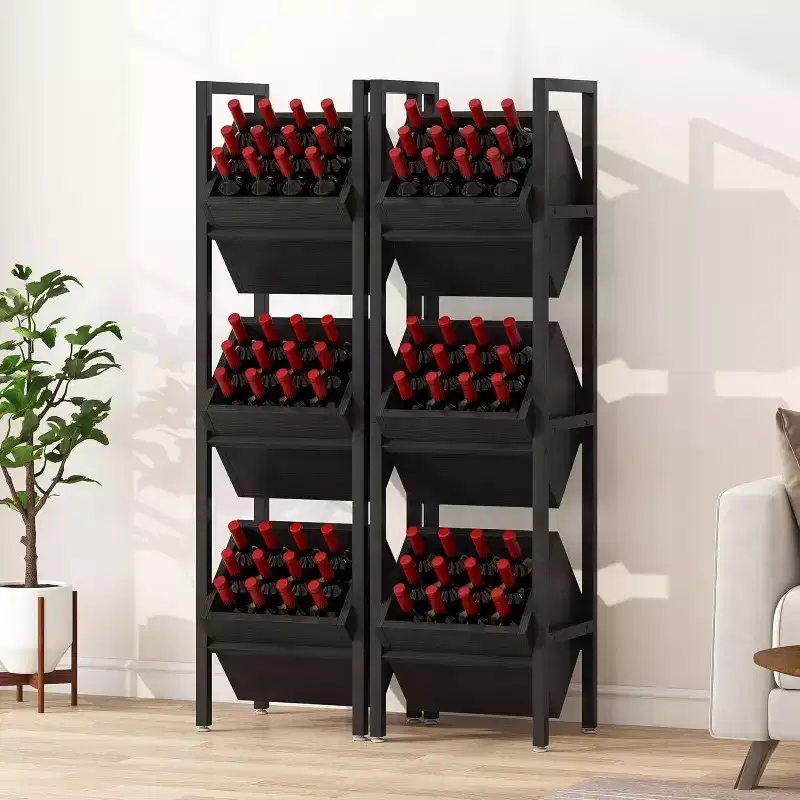 3 Tier Vertical Wood Bin Shelves