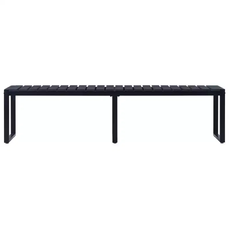 vidaXL Garden Bench Black PS board 70.9 in wide Durable Garden Bench