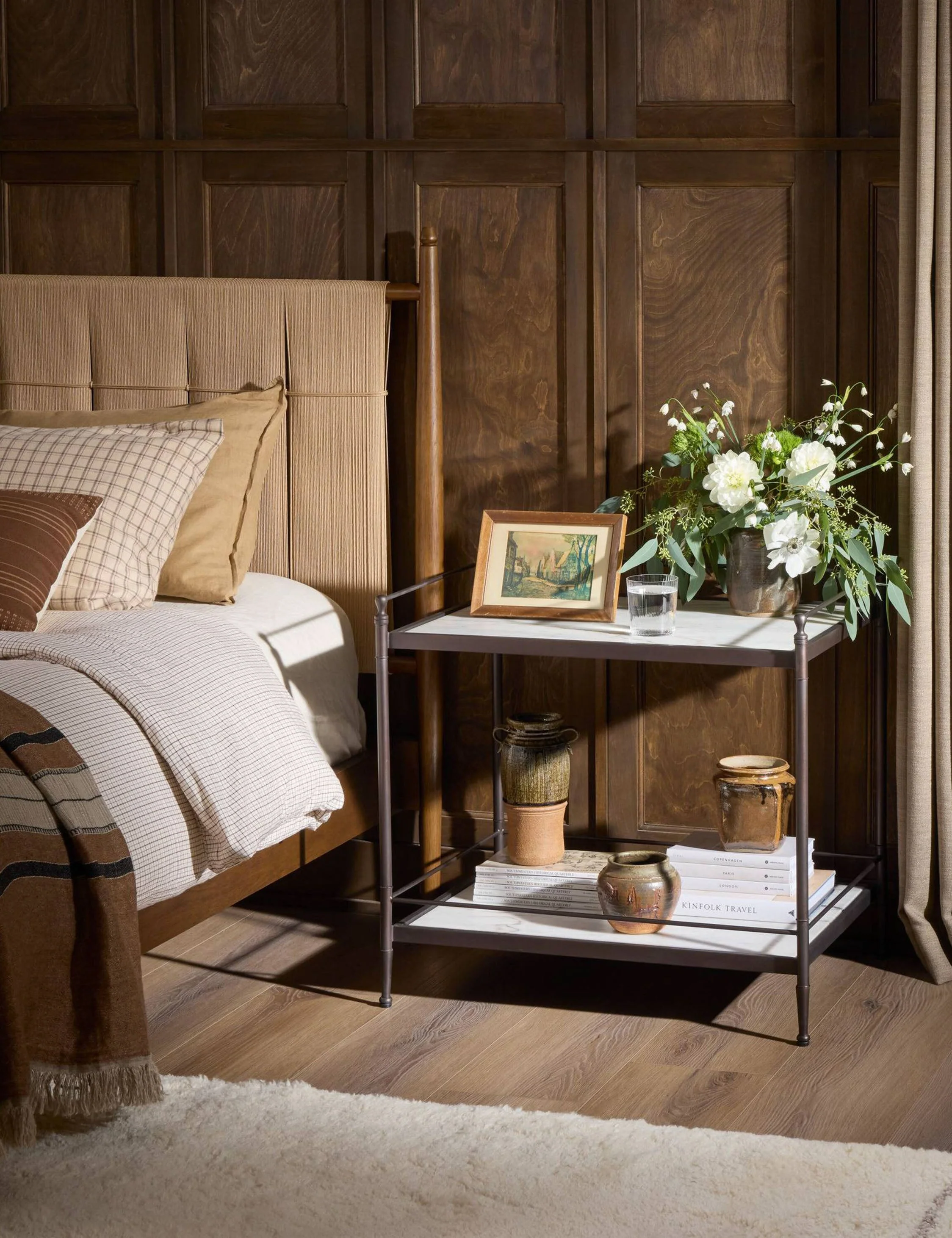 Nightstand -Tailored details define the nightstand.