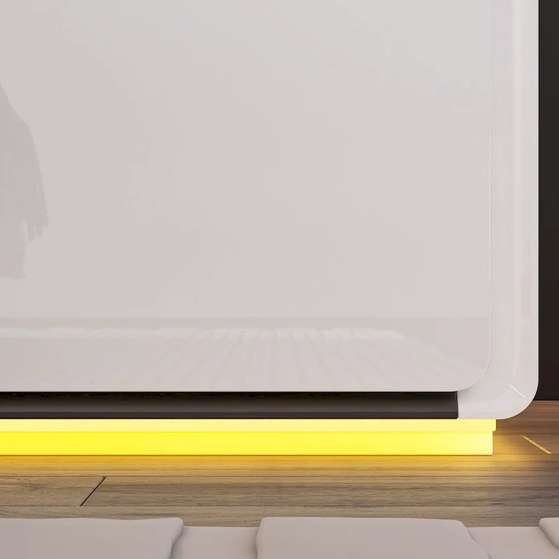 LED Nightstand White Modern Nightstand LED Night Stand Bedside Table