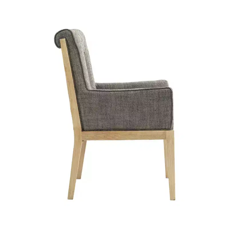 Meridian Furniture,Gwendolyn Linen Textured Fabric Dining Arm Chair