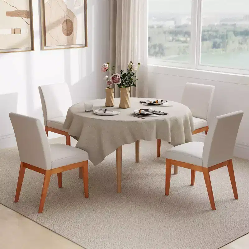 Costway Modern Kitchen Chair Set of 2/4 Dining Chair with Rubber Wood Legs & Padded Seat