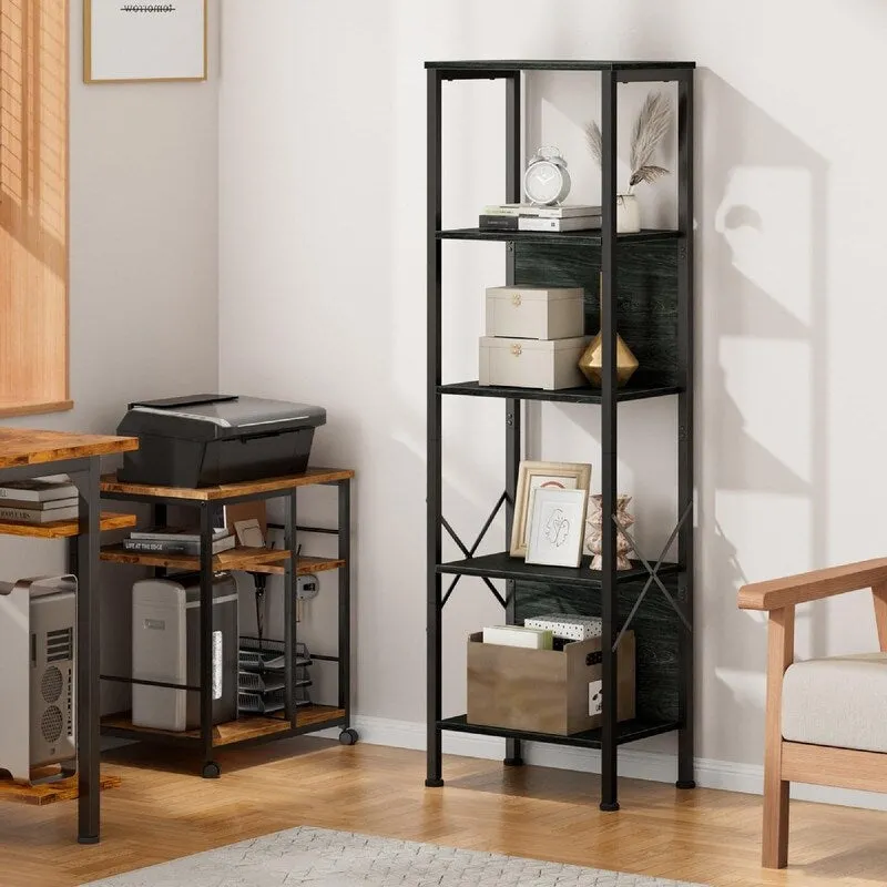 5 Tier Tall Bookshelf - 14.9D x 10.6W x 55.1H
