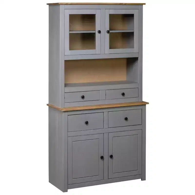 Solid Pine Wood Display and Storage Cabinet