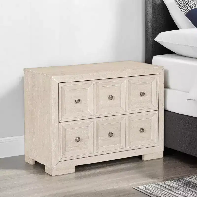 Royal Hampton Oversized Nightstand | USB A-C | 2 Drawers | 38 Inch