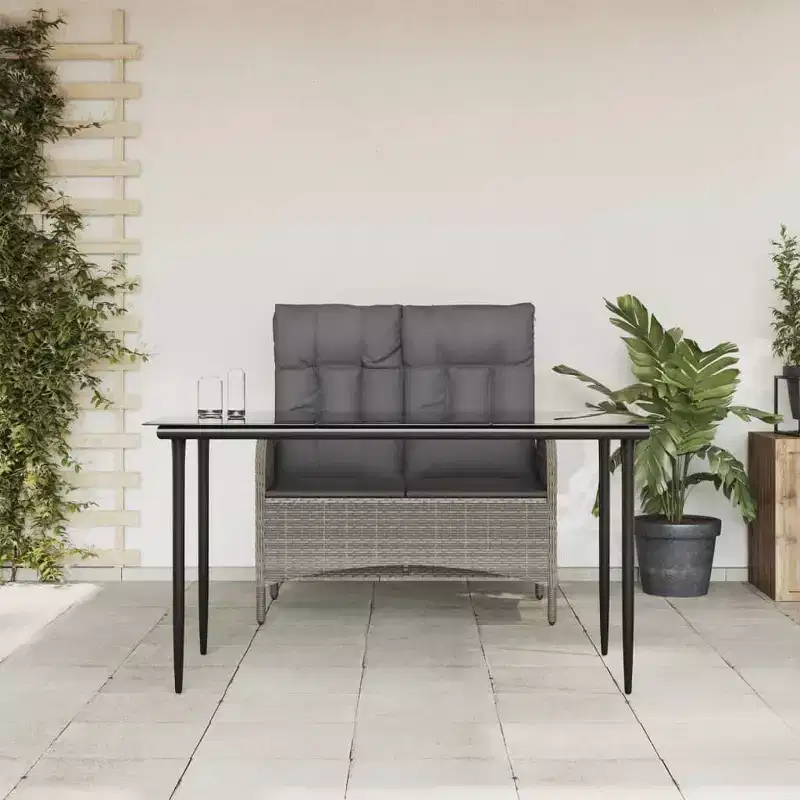 vidaXL Chic 2 Piece Outdoor Dining Set with Cushions