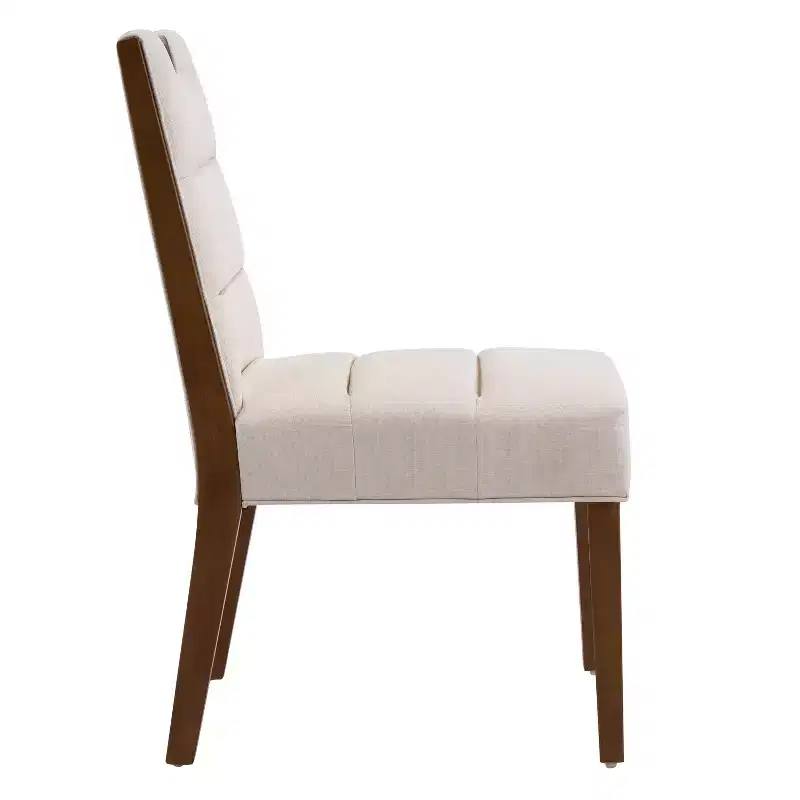 Sungjin Modern Rubberwood Upholstered Armless Dining Chairs (Set of 2)