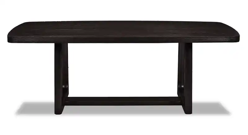 Dining Table with Trestle Base, 86W - Charcoal Black