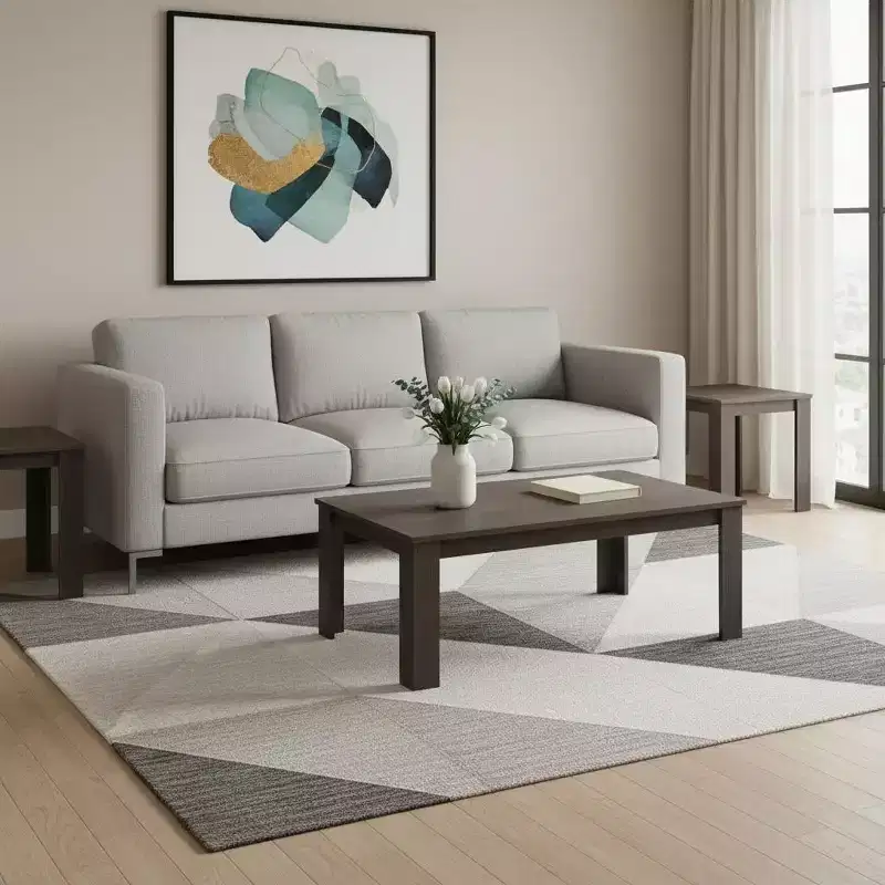 HomeRoots Set of Three 44 Oak Coffee Table
