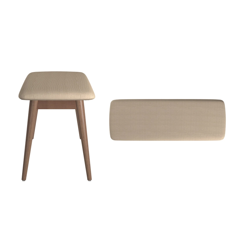 Ribe Mid-Century Modern Tapered Upholstered Dining Bench