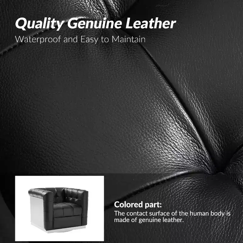 Frankie Modern Genuine Leather Swivel Club Chair| HULALA HOME