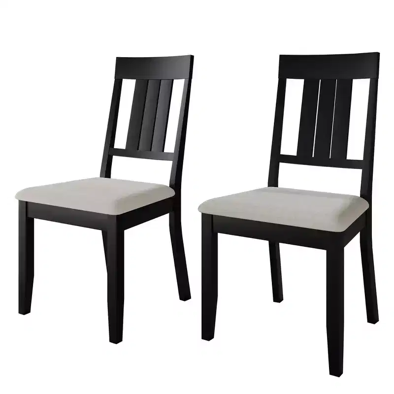 Wooden Dining Chair With Warm Grey Cover