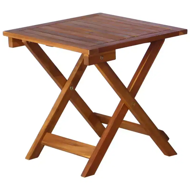vidaXL Sunlounger With Table Natural Acacia Solid Acacia Wood Standard
