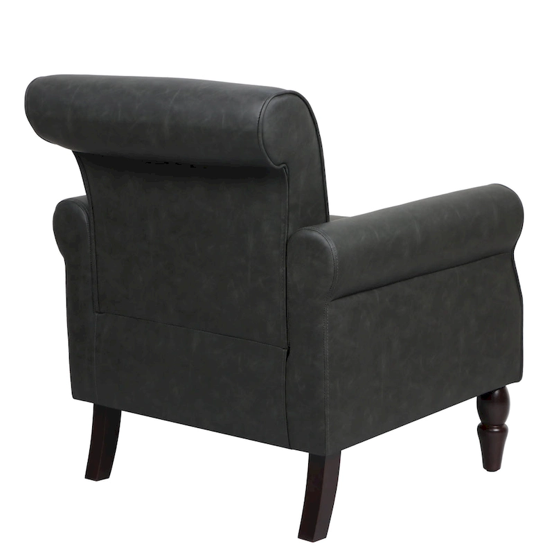 Nailheads Accent Chair Faux Leather Armchair