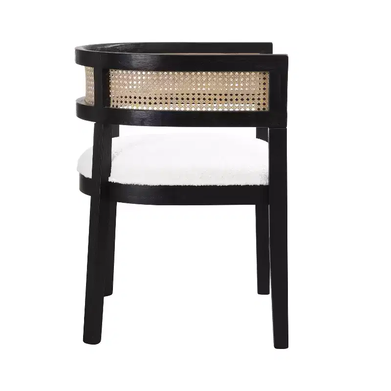 Christopher Knight Home Cinnabar 19.75 Seat Height Upholstered Rubberwood Tub Dining Chairs with Cane Back(Set of 2)