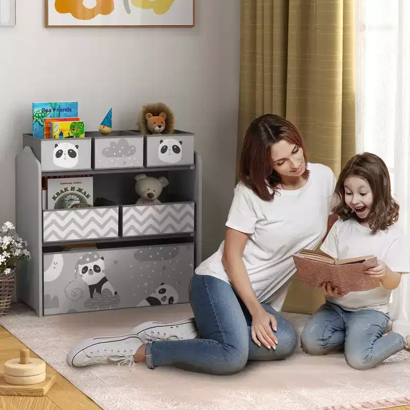 Toy Organizer with 6 Storage Bins, Kids Storage Unit for Bedroom, Kids Room, Gift for Kids