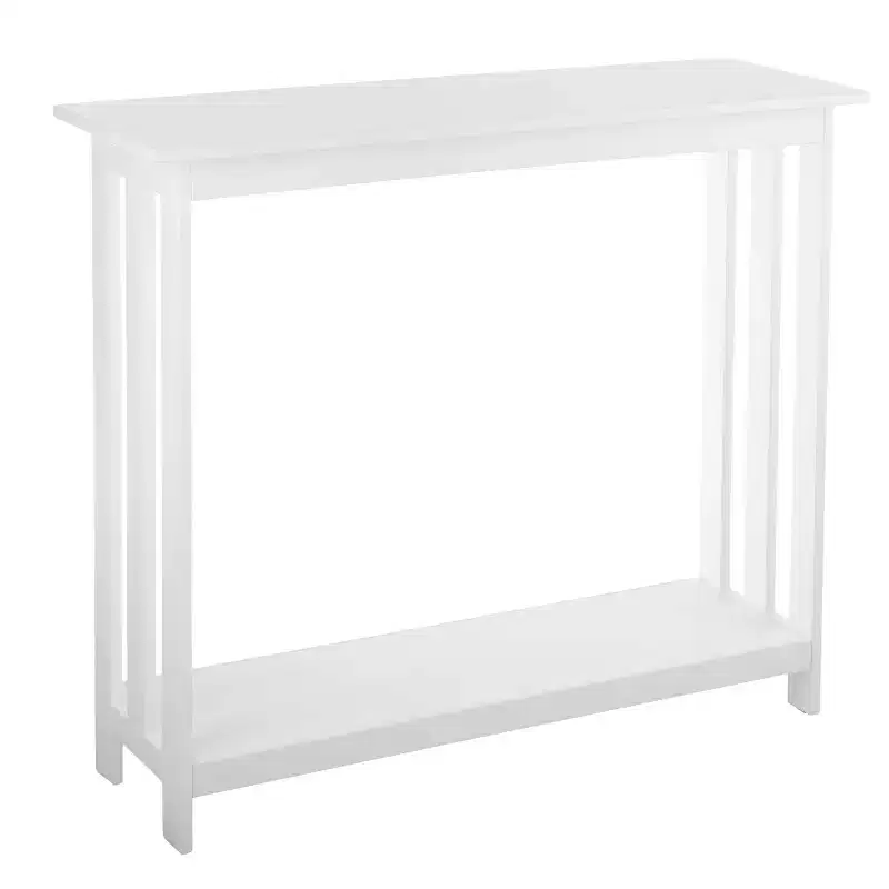 2-Tier Narrow Console Table, White