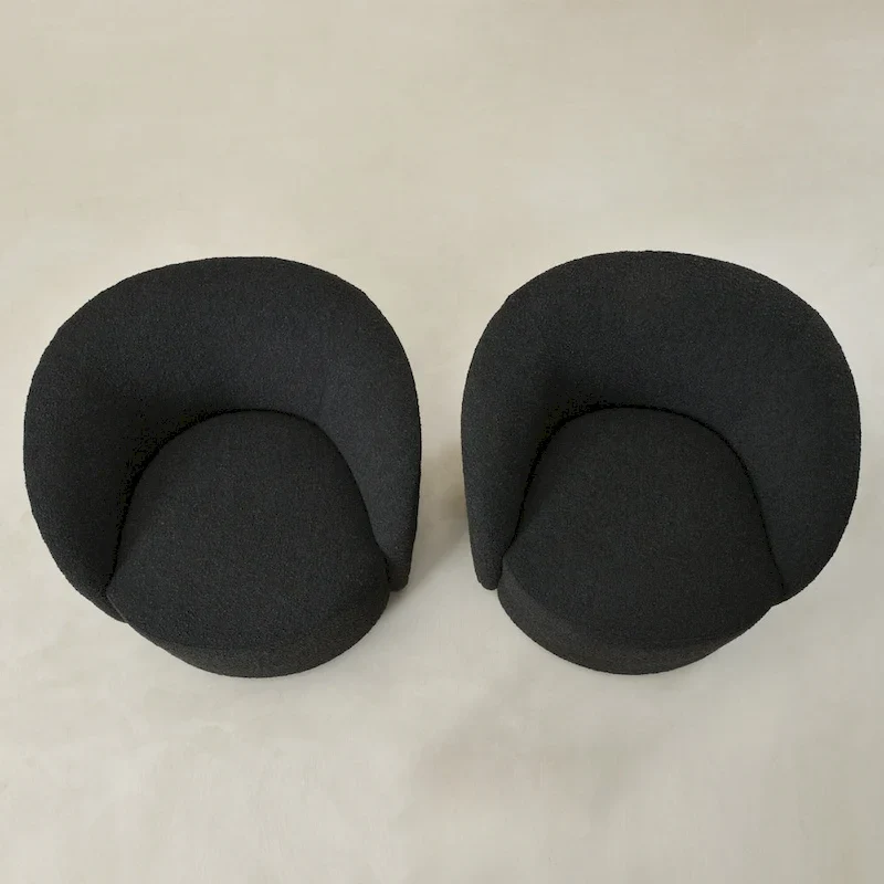 KINWELL 34 Wide Upholstered Swivel Accent Barrel Chair (Set of 2)