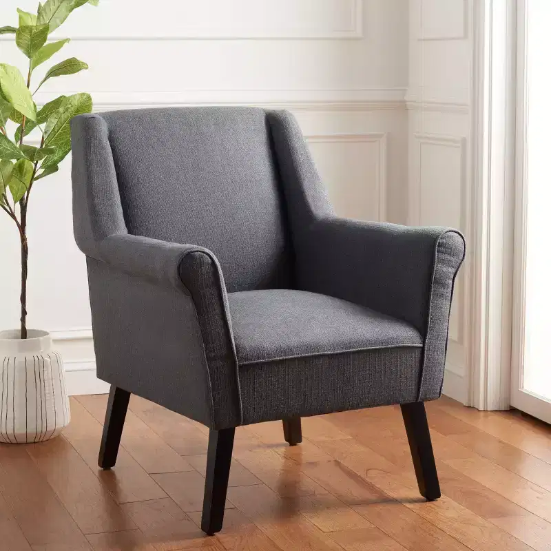 Upholstered Accent Armchair with Wood Frame – Seat 19.3