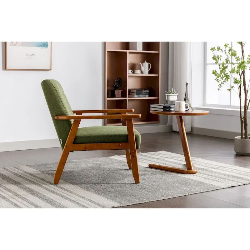 Upholstered Accent Arm Chair with Wood Frame
