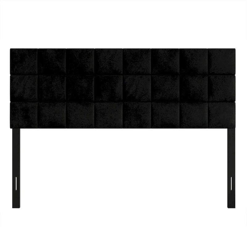 Square Stitching Velvet Upholstered Headboard