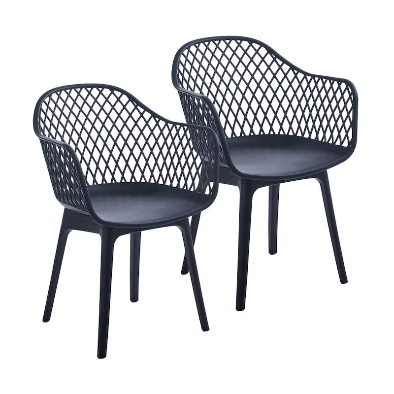 Dining Chairs 2-Pack, Plastic Shell And Legs