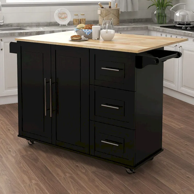 Kitchen Island with Spice Rack