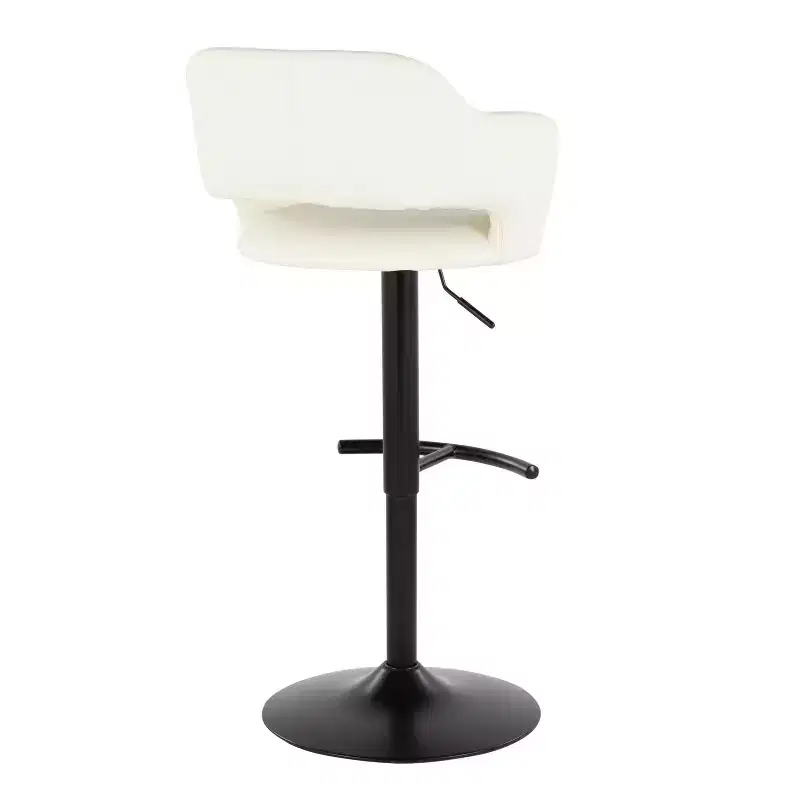 LumiSource Set of 2 Margarite Adjustable Barstools Black PU