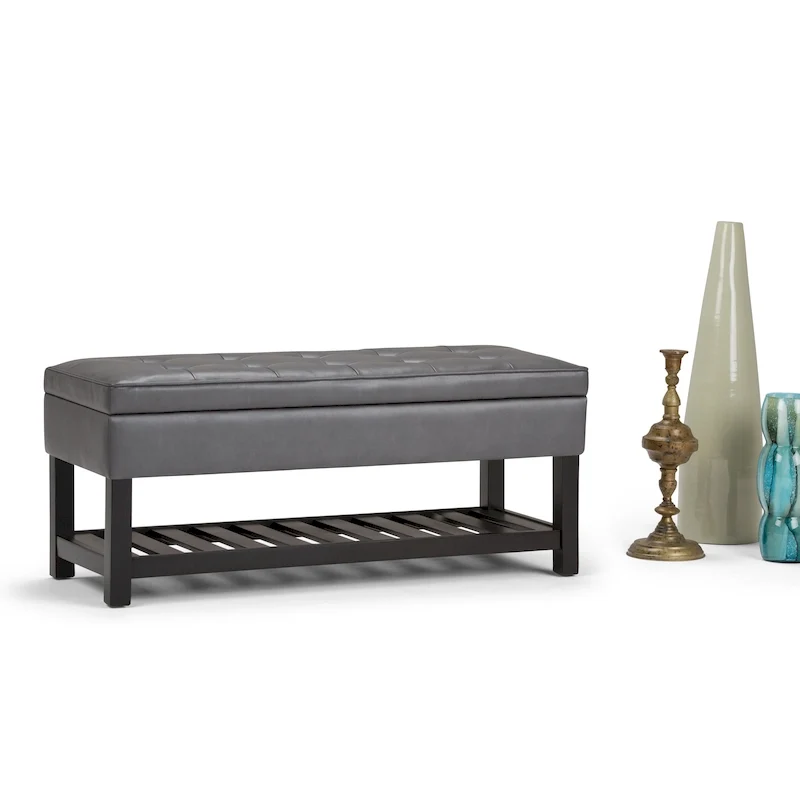 WYNDENHALL Essex 44 inch Wide Transitional Rectangle Ottoman Bench