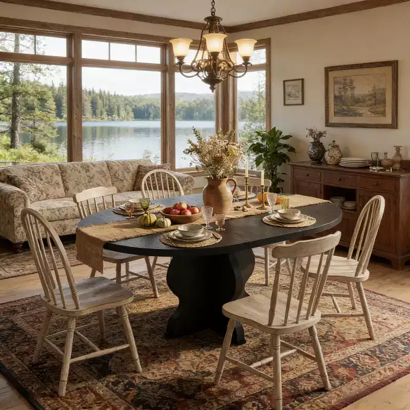 Extendable Dining Room Table with Wooden Sturdy Frame for Dining Room, Kitchen