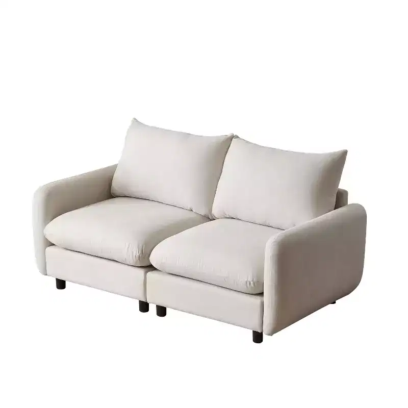 Christopher Knight Home Acker Modern 69 Upholstered Sectional Sofa with Cushions, White