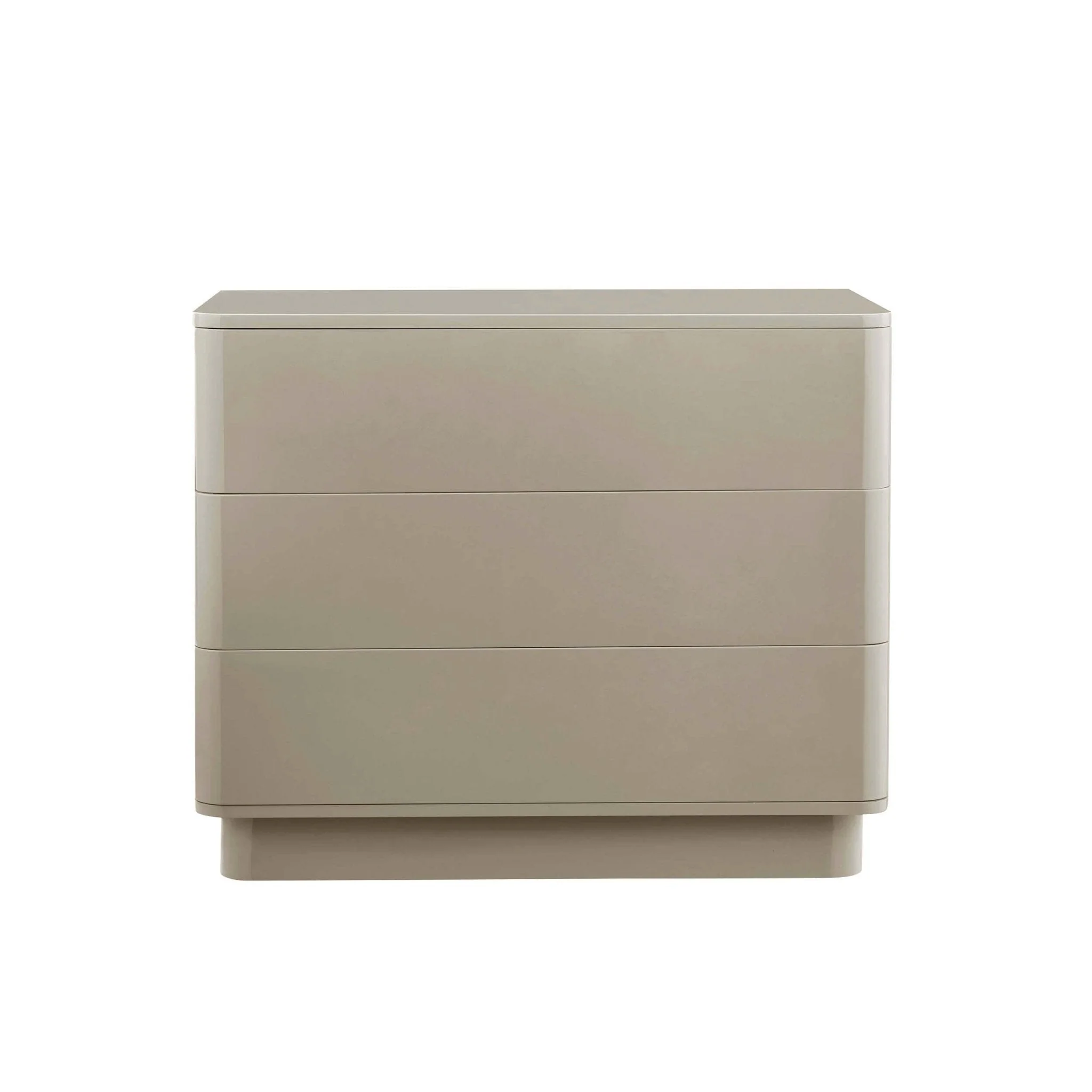 High Gloss 3 Drawer Chest - Taupe
