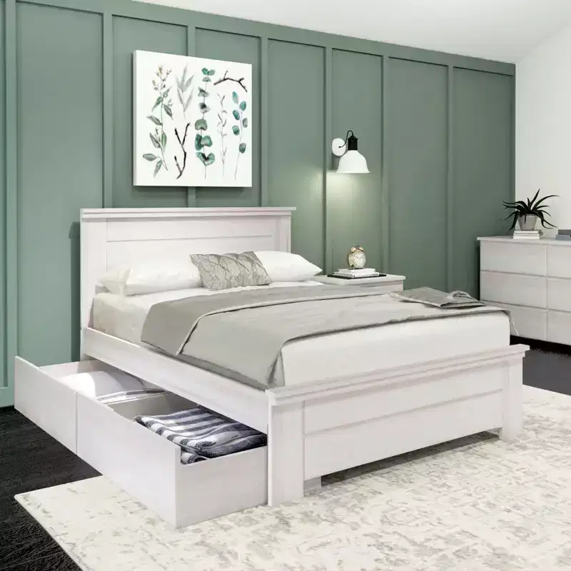 Solid Wood Bed Frame with Headboard – Full Size
