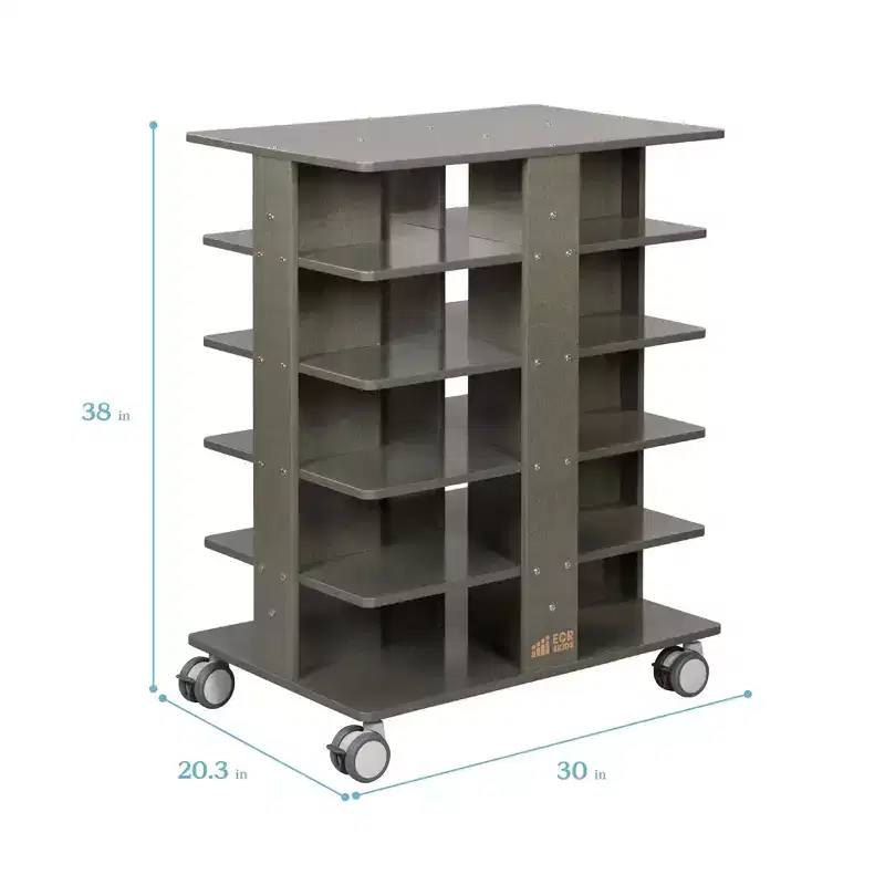 ECR4Kids 20-Compartment Mobile Storage Tower and 20 Cubby Bins, 5x4, Kids Furniture