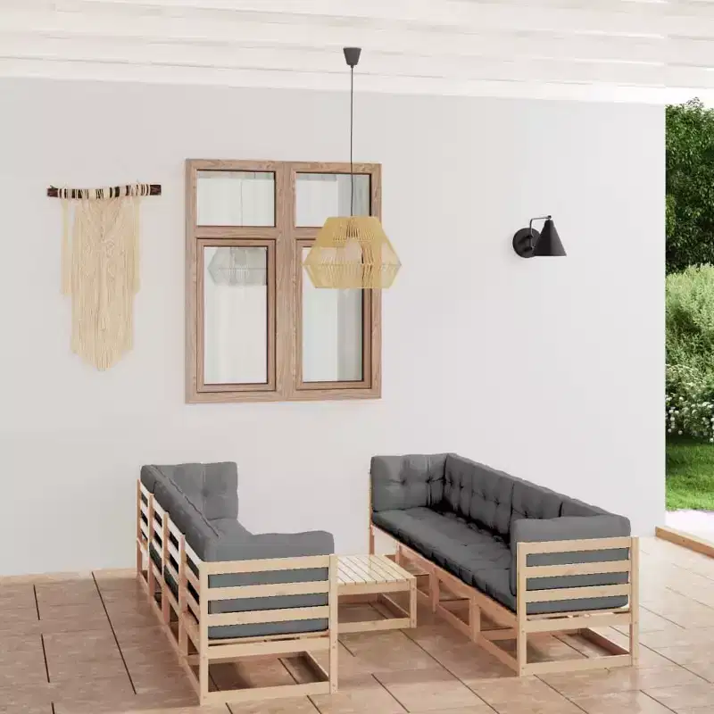 vidaXL Garden Lounge Set Natural Pine