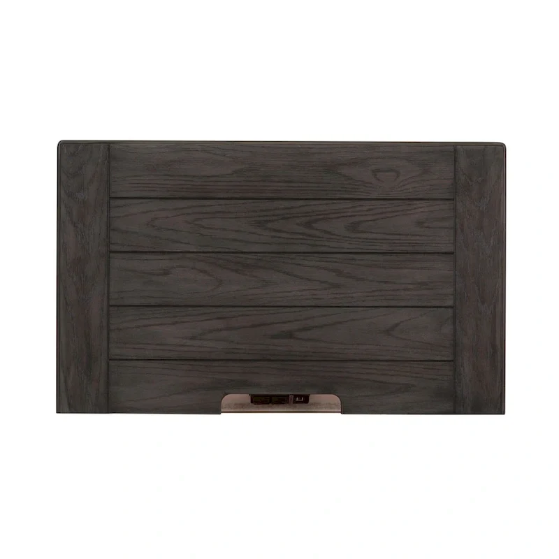 White Wirebrushed Nightstand with Charging Station