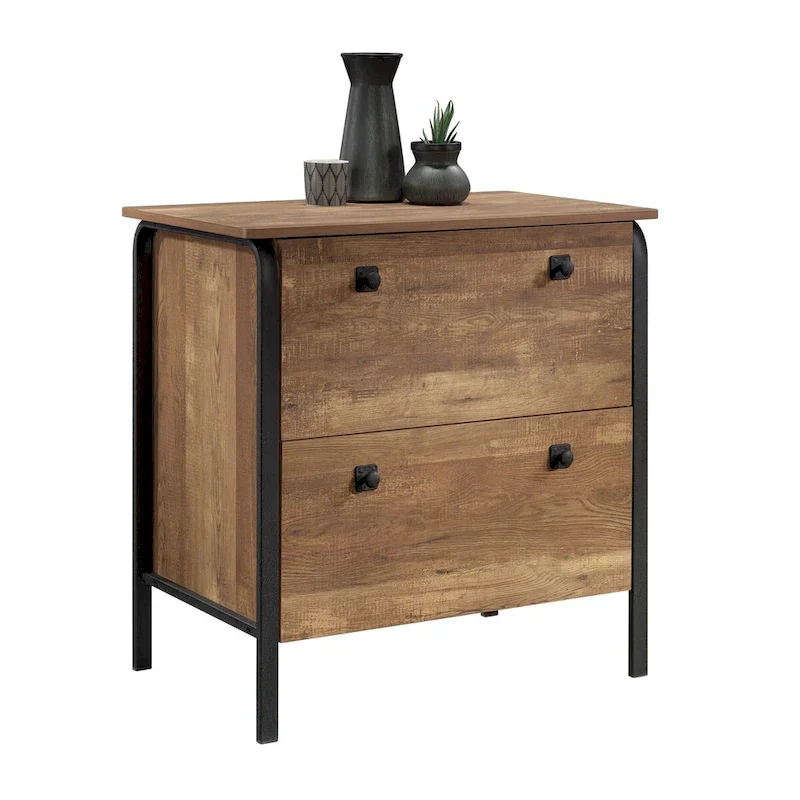 Lateral File Cabinet, Etched Oak