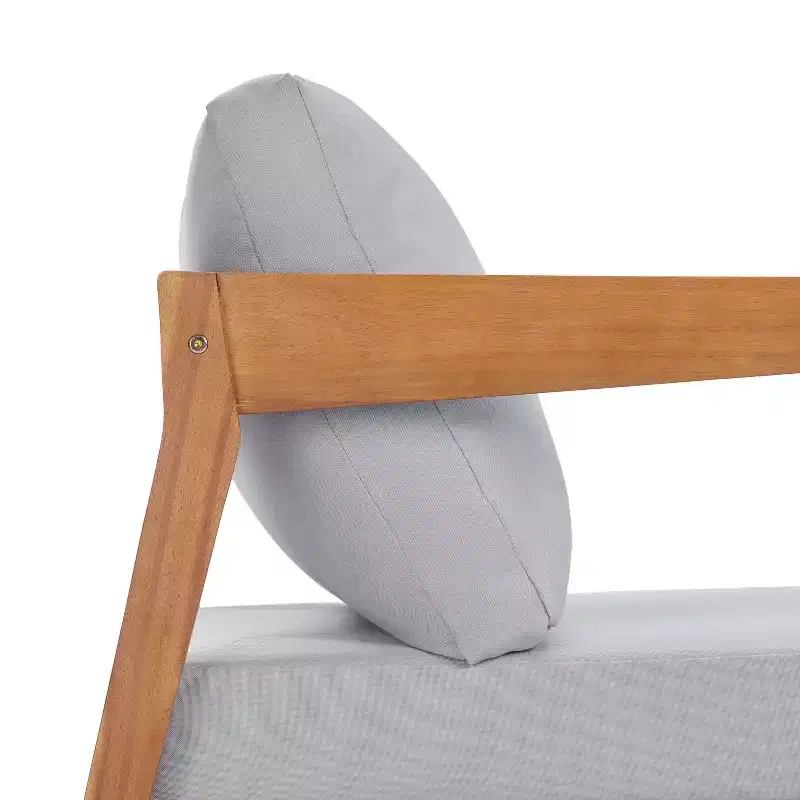 Christopher Knight Home Marine Farmhouse Acacia Wood Upholstered Patio Lounge Chair with Cushion