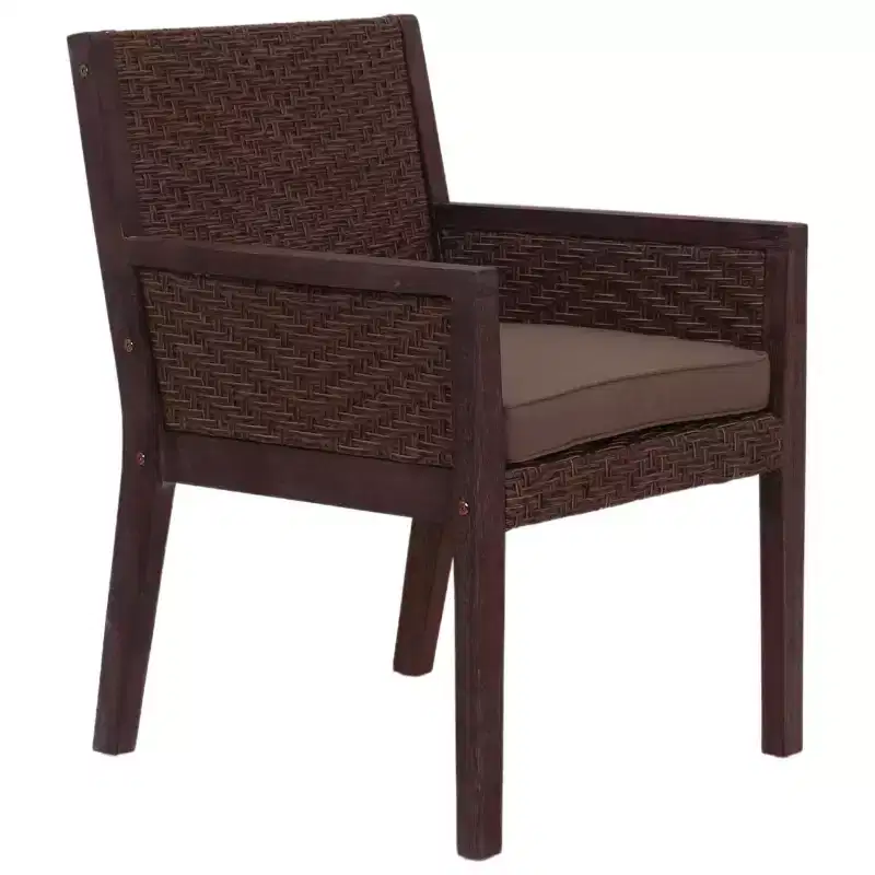 Courtyard Casual Buena Vista II Dining Arm Chair Stained Eucalyptus Wood Knock Down Packing Cushion Packed in Box but Priced Seperaely