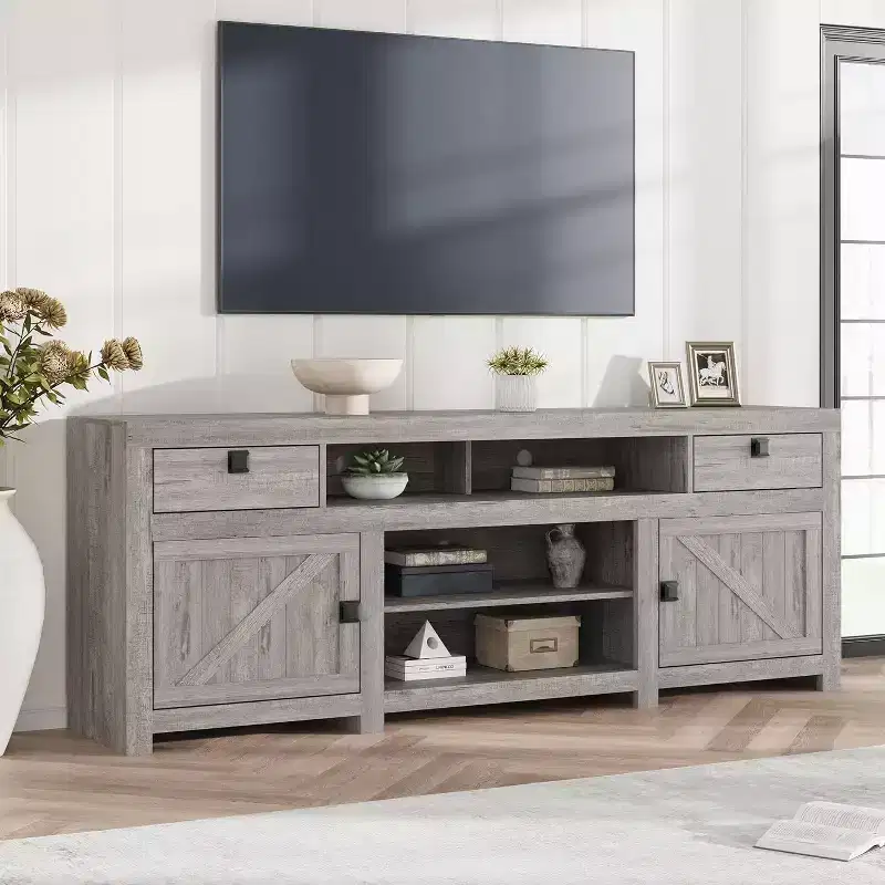 TV Stand for 75/80 Inch TVs, Entertainment Center with Drawers & Shelf, Television Consoles Stands