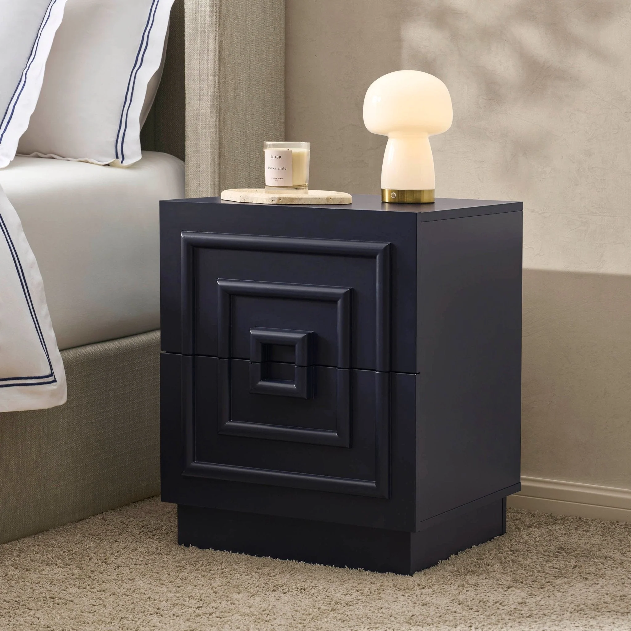 2 Drawer Bedside Table - Midnight