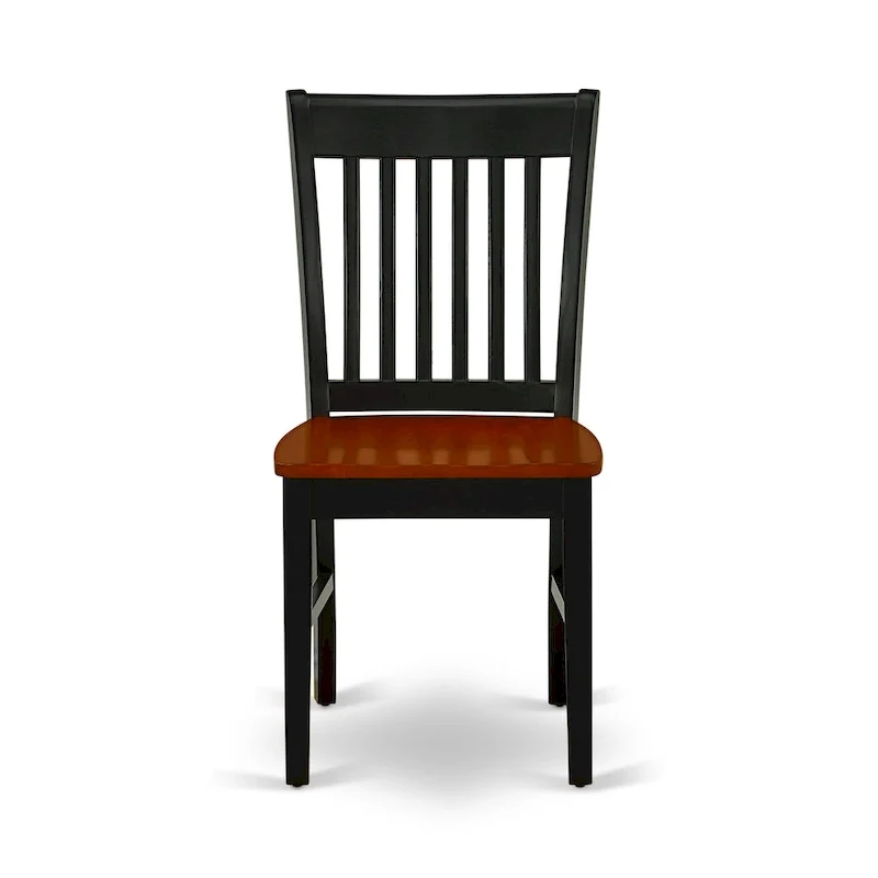 East West Furniture Dining Set- a Rectangle Dining Table and Kitchen Chairs, Black & Cherry (Pieces Option)