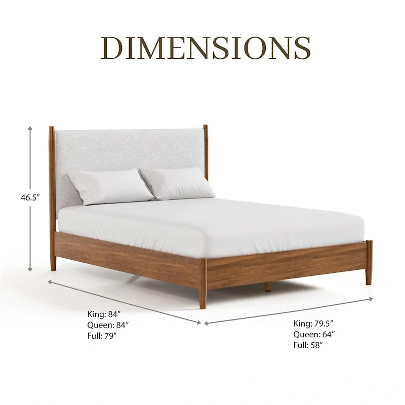 Furniture of America Beau Midcentury 3-Piece Boucle Platform Bedroom Set