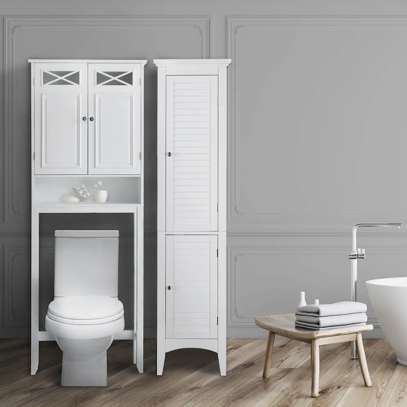 Teamson Home Dawson Over-the-Toilet Space Saver, White - 8L x 25W x 68H