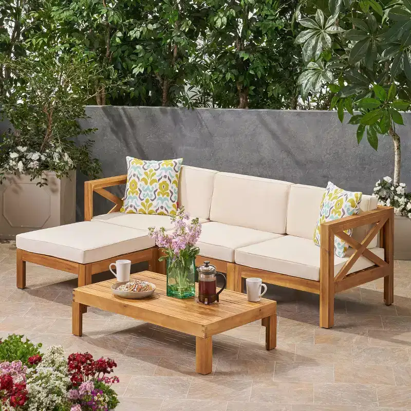 Alcove 5pc Acacia Wood Sofa Conversation Set - Christopher Knight Home