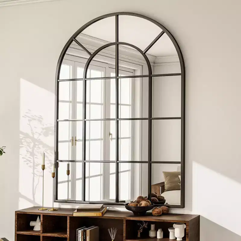 Black Frame Window Pane Wall Mirror Bathroom Mirror 24 x36