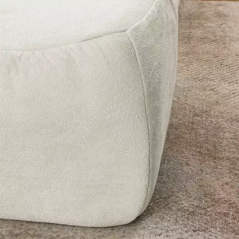 GDFStudio Judy 2 Piece Chenille Bean Bag Chair with Ottoman and Waist Pillow