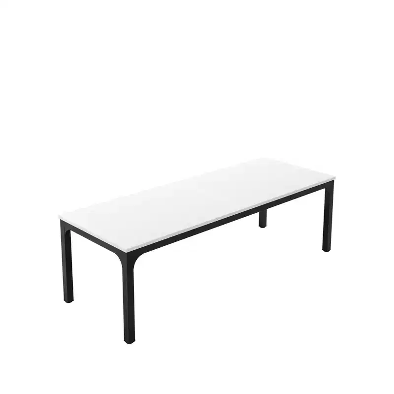HomeRoots 46 White and Black Wood and Iron Dining Table