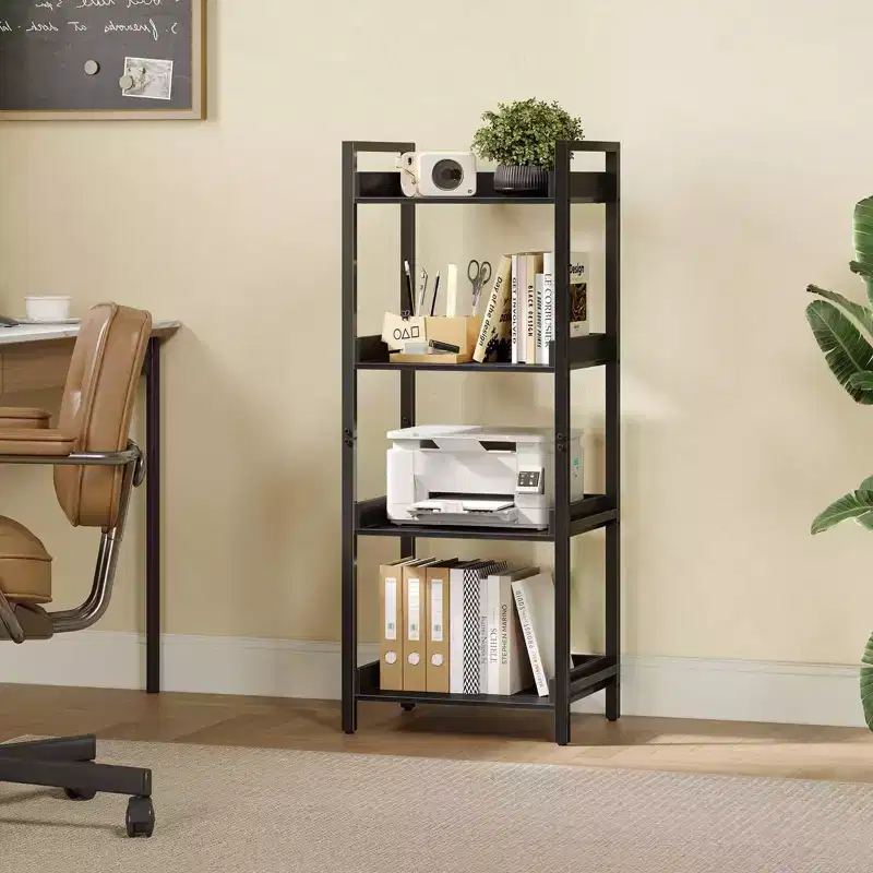 Modern Style Bookshelf, Bookcase, High Bookshelf Corner Storage Organizer for Home Office Bedroom Kitchen Living Room