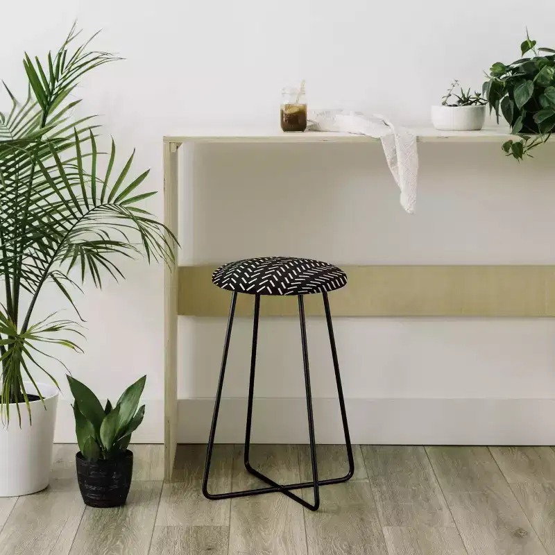 Nick Quintero Herringbone Counter Height Barstool - Deny Designs